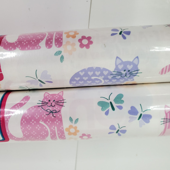 Vtg 2 Rolls Contact Paper 90s Cats Galore 9R53 Self Adhesive Rubbermaid - Picture 4 of 7